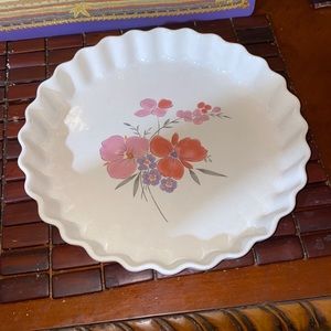 Vintage Galleria Collection Stoneware Quiche Plate 10” NEW Floral design